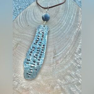Hammered Vintage Silverware Necklace Leather Cord It Only Takes A Little Faith